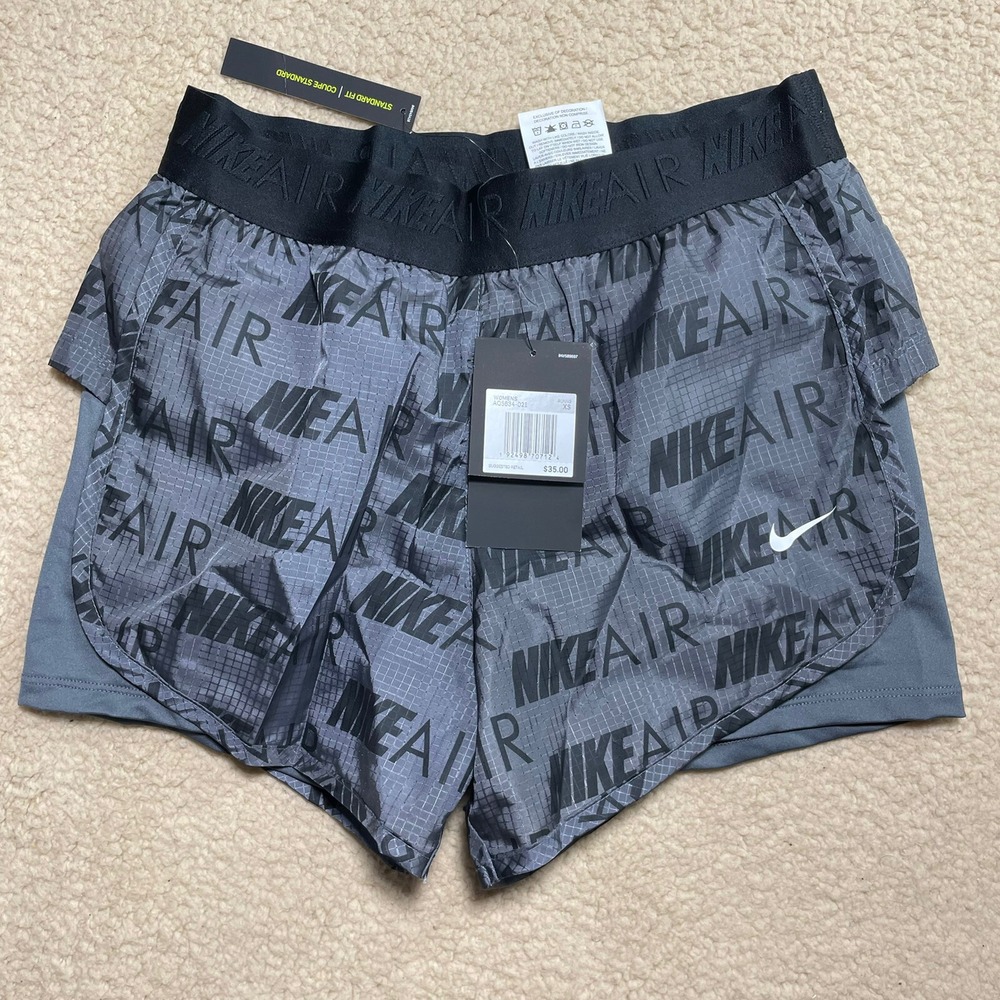 Nike Air Womens Running Shorts Standard‎ Fit AQ5634-021 Dark Grey Size XSmall - Picture 3 of 9